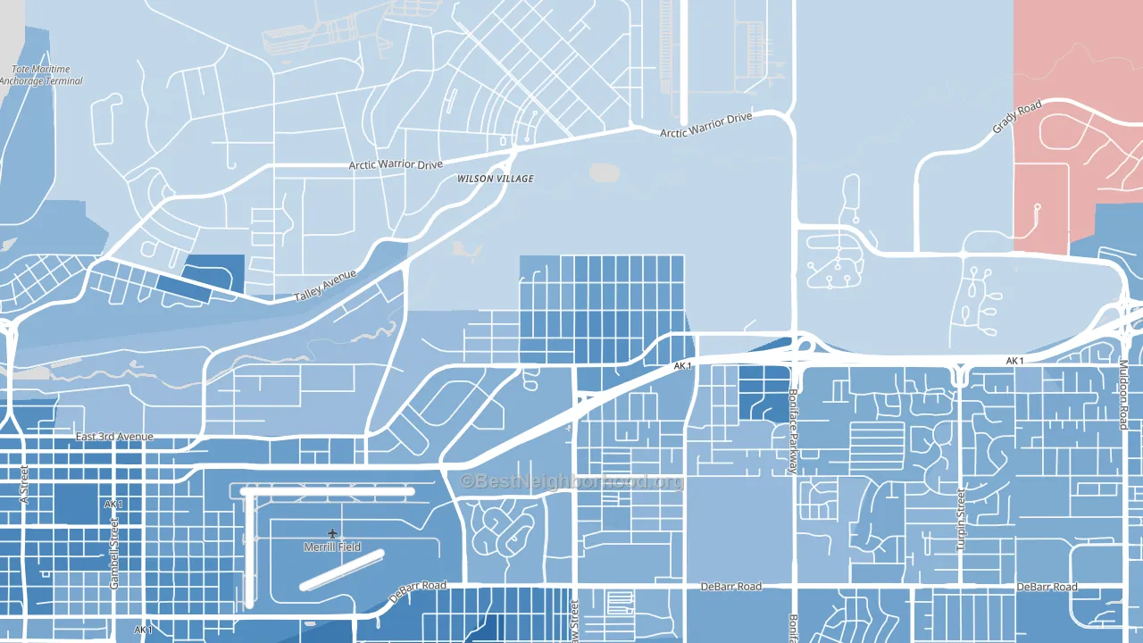 Mountain View, Anchorage, AK block-group political-lean map