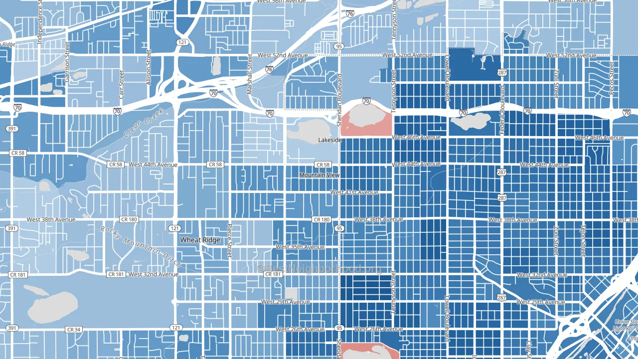 Mountain View, CO block-group political-lean map