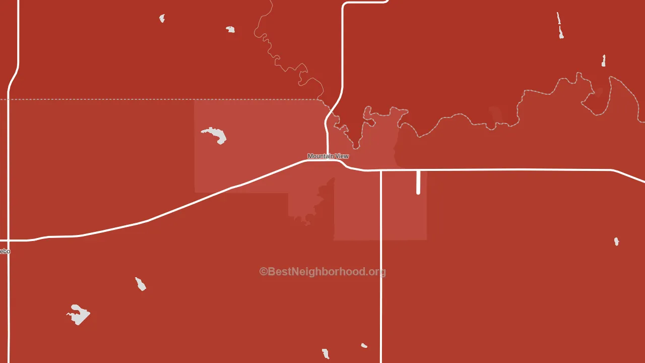 Mountain View, OK block-group political-lean map