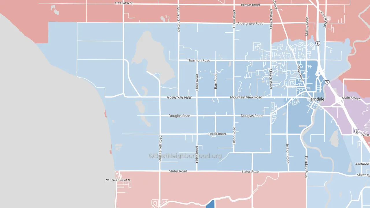 Mountain View, WA block-group political-lean map