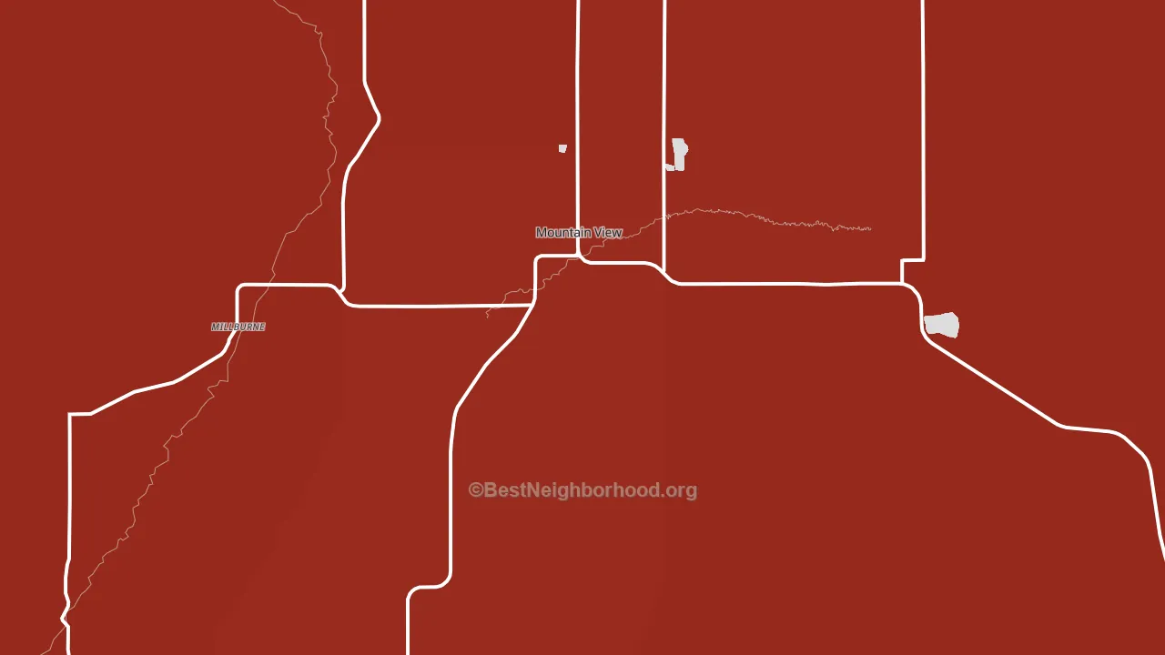 Mountain View, WY block-group political-lean map