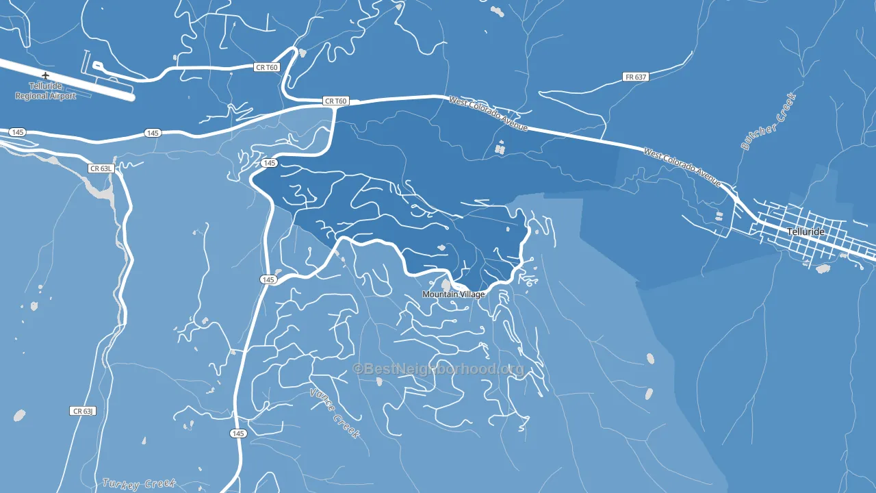 Mountain Village, CO block-group political-lean map