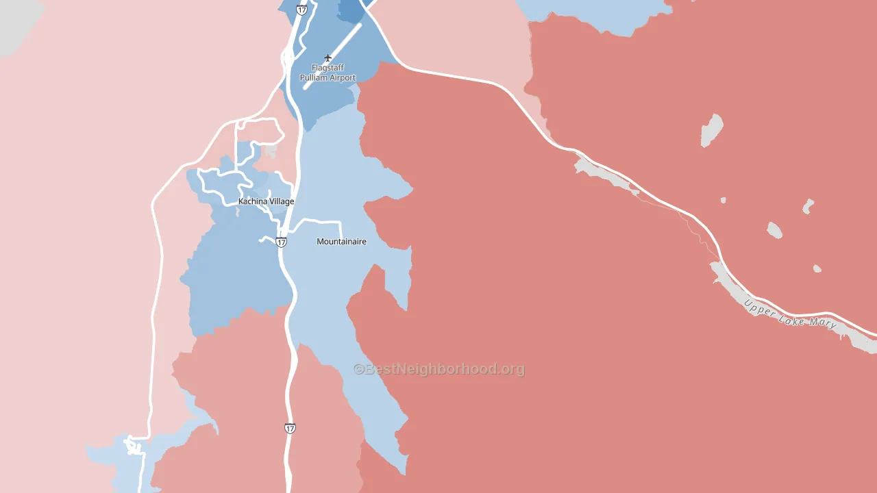 Mountainaire, AZ block-group political-lean map