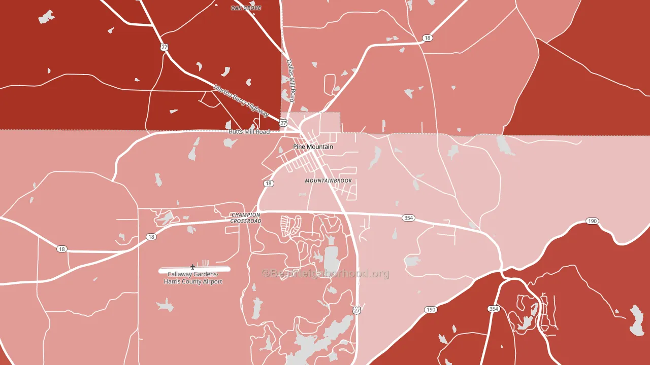 Mountainbrook, GA block-group political-lean map