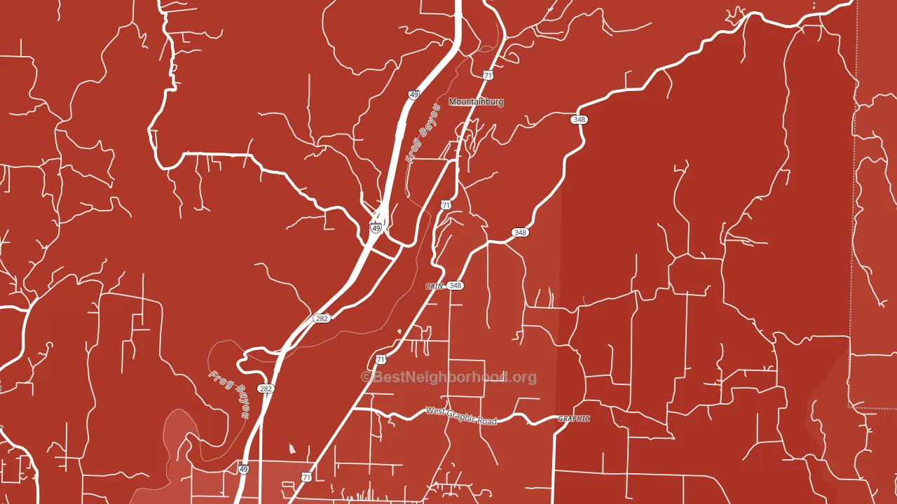 Mountainburg, AR block-group political-lean map