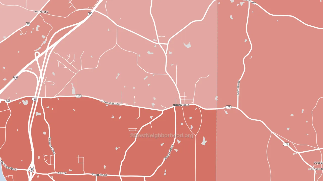 Mountville, GA block-group political-lean map