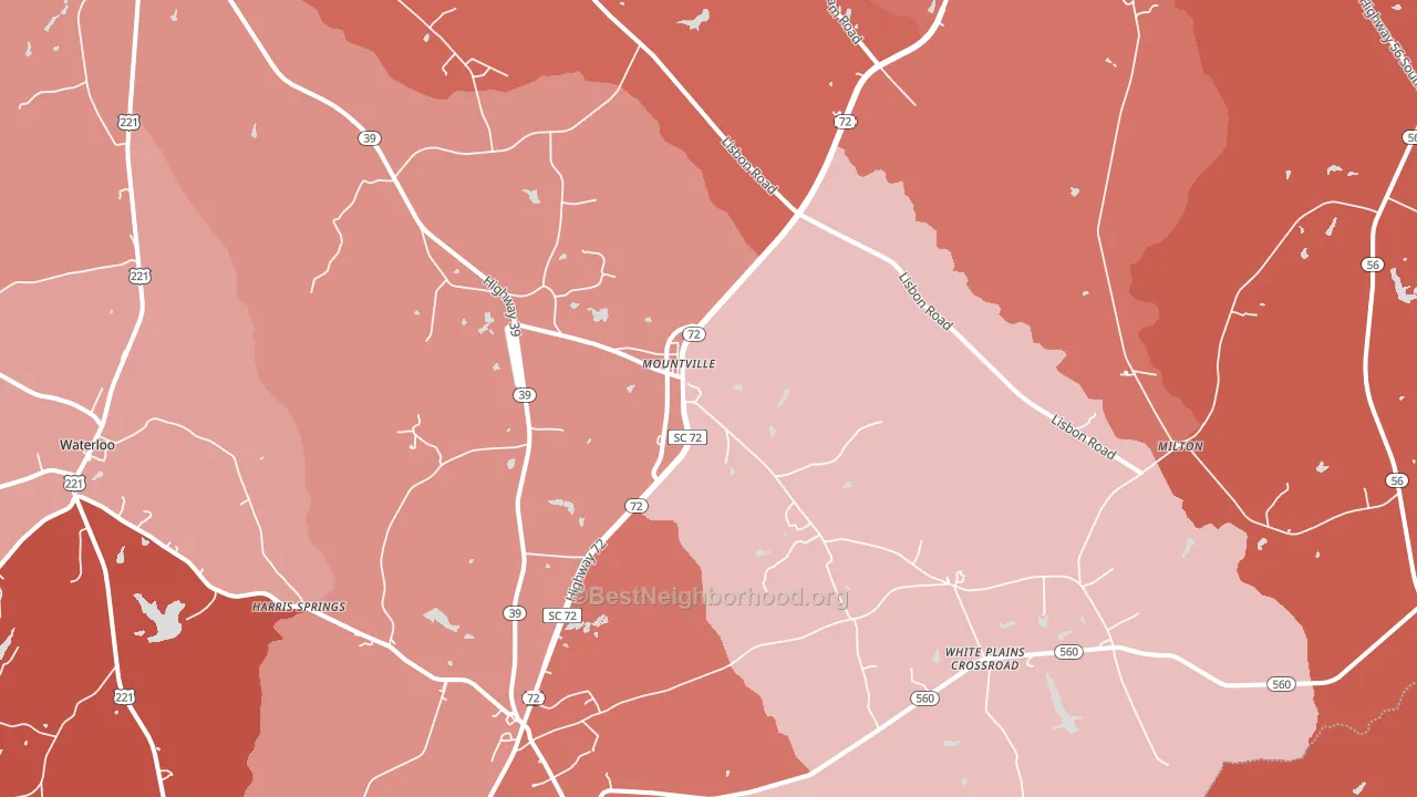 Mountville, SC block-group political-lean map