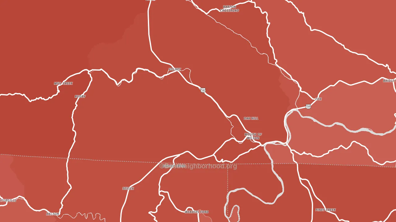 Mouth Of Wilson, VA block-group political-lean map