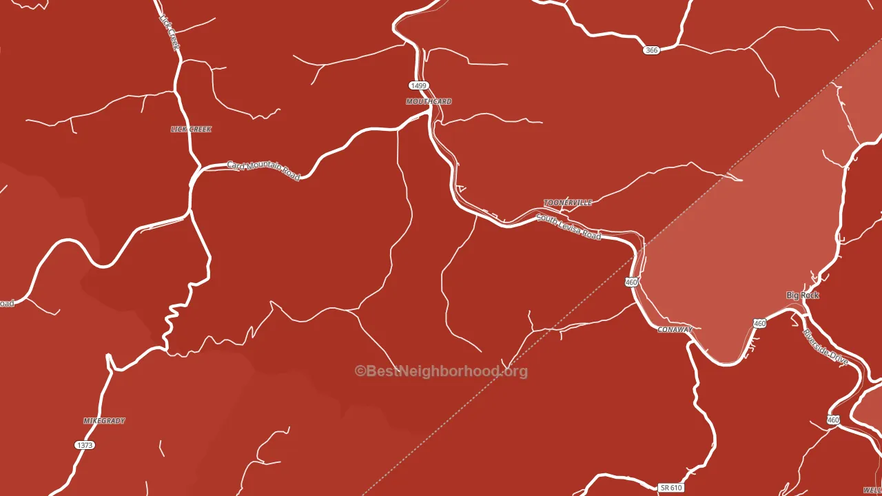 Mouthcard, KY block-group political-lean map