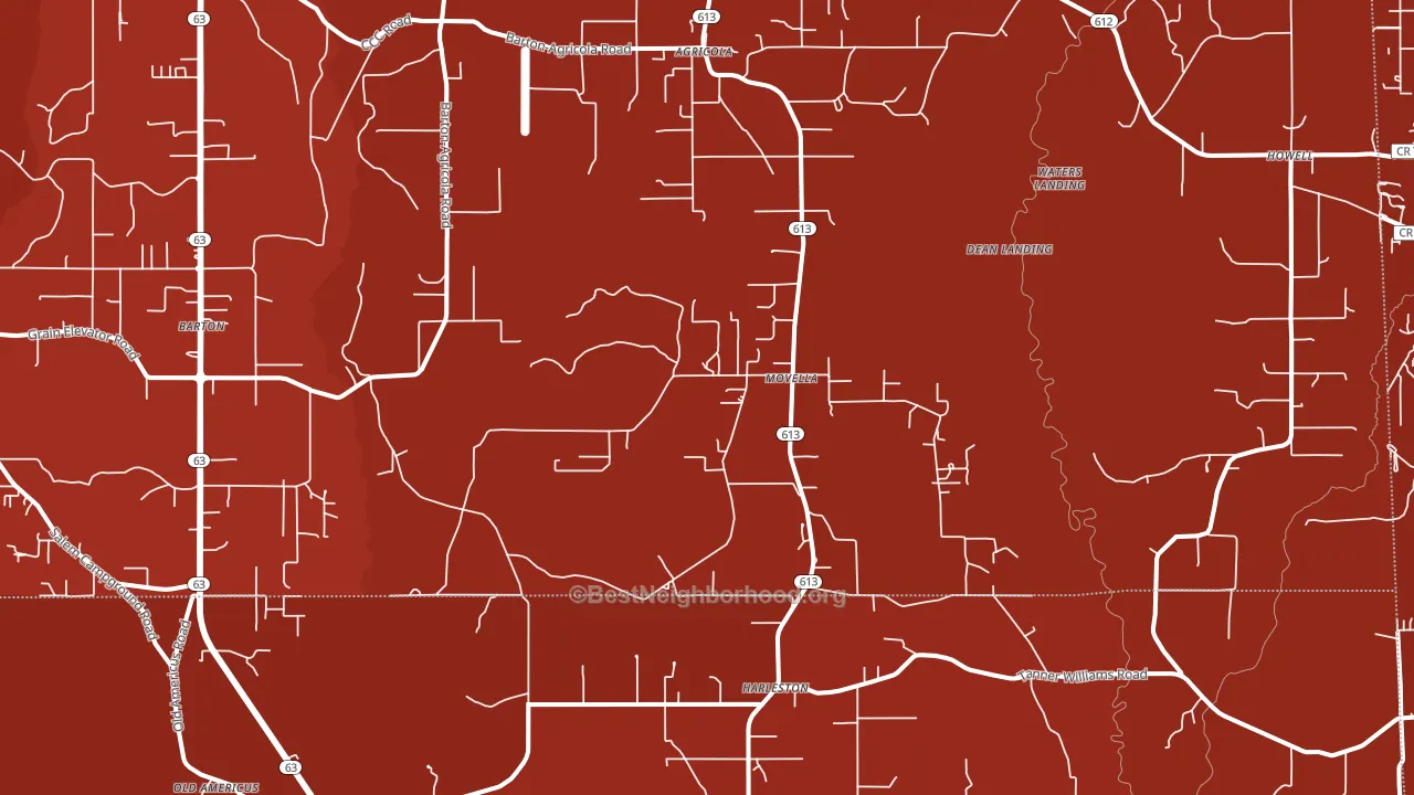 Movella, MS block-group political-lean map