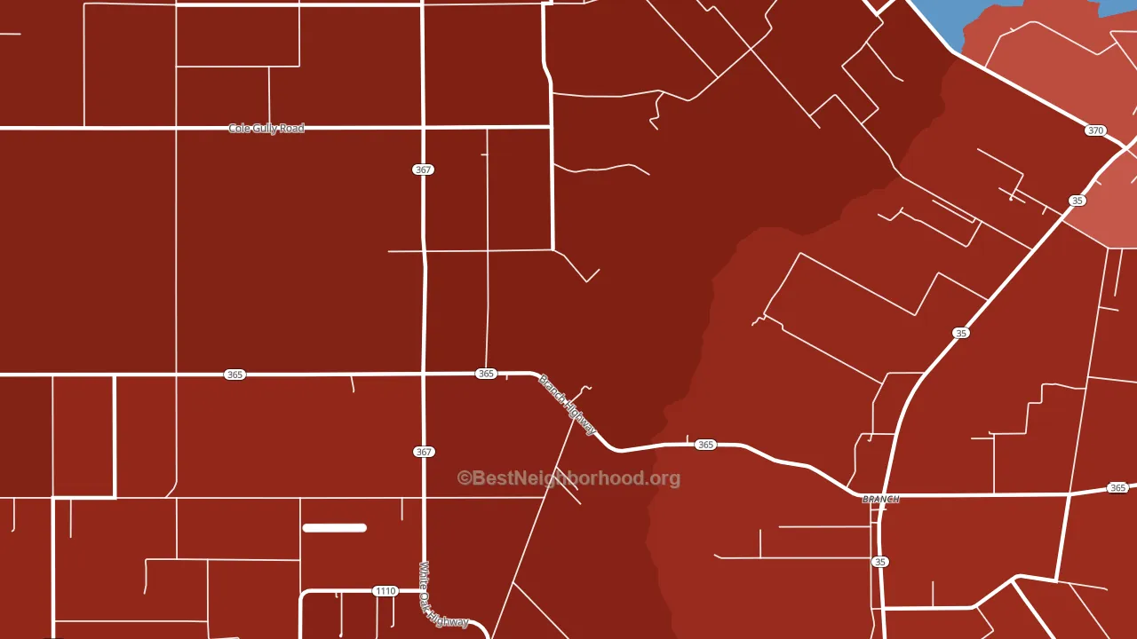Mowata, LA block-group political-lean map