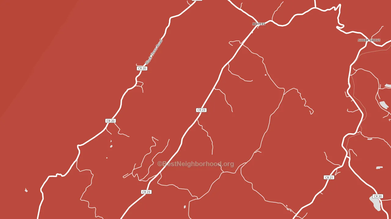 Moyers, WV block-group political-lean map