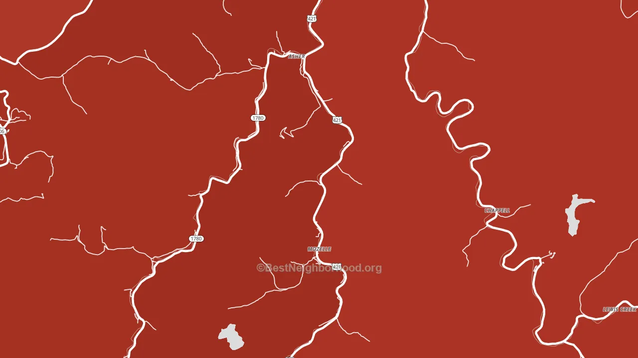Mozelle, KY block-group political-lean map