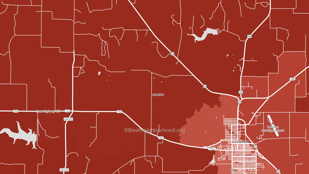 Mozelle, TX block-group political-lean map