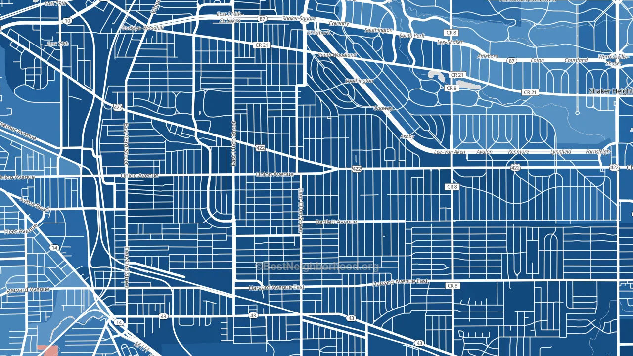 Mt Pleasant, Cleveland, OH block-group political-lean map