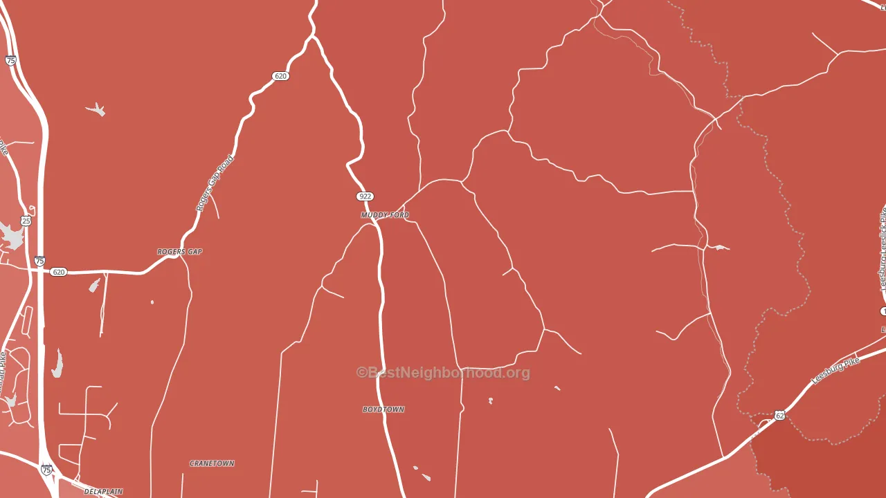 Muddy Ford, KY block-group political-lean map