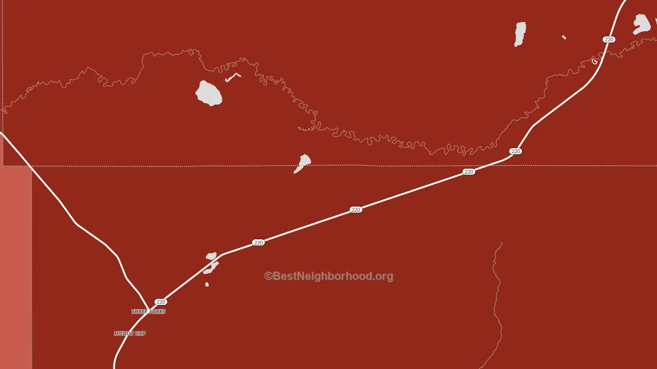 Muddy Gap, WY block-group political-lean map