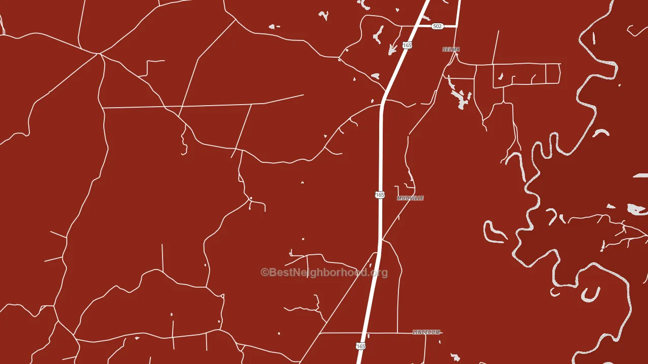 Mudville, LA block-group political-lean map