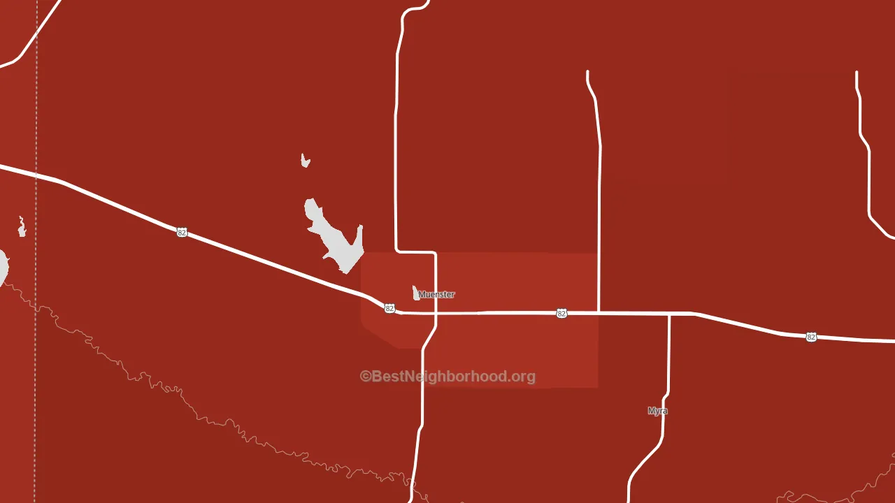 Muenster, TX block-group political-lean map