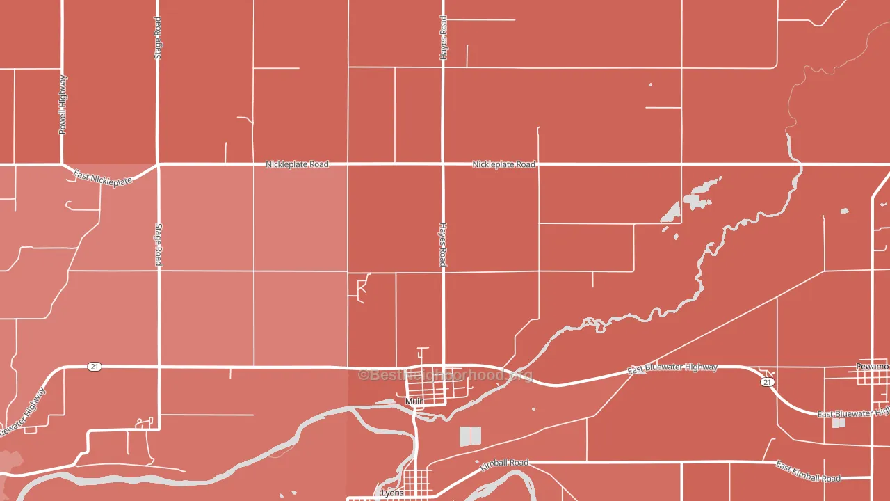 Muir, MI block-group political-lean map