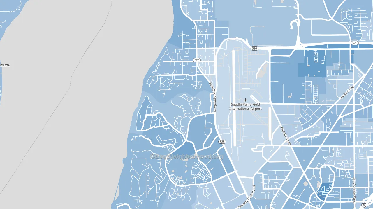 Mukilteo, WA block-group political-lean map