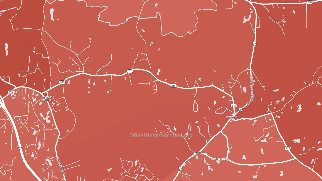 Mulberry Grove, GA block-group political-lean map