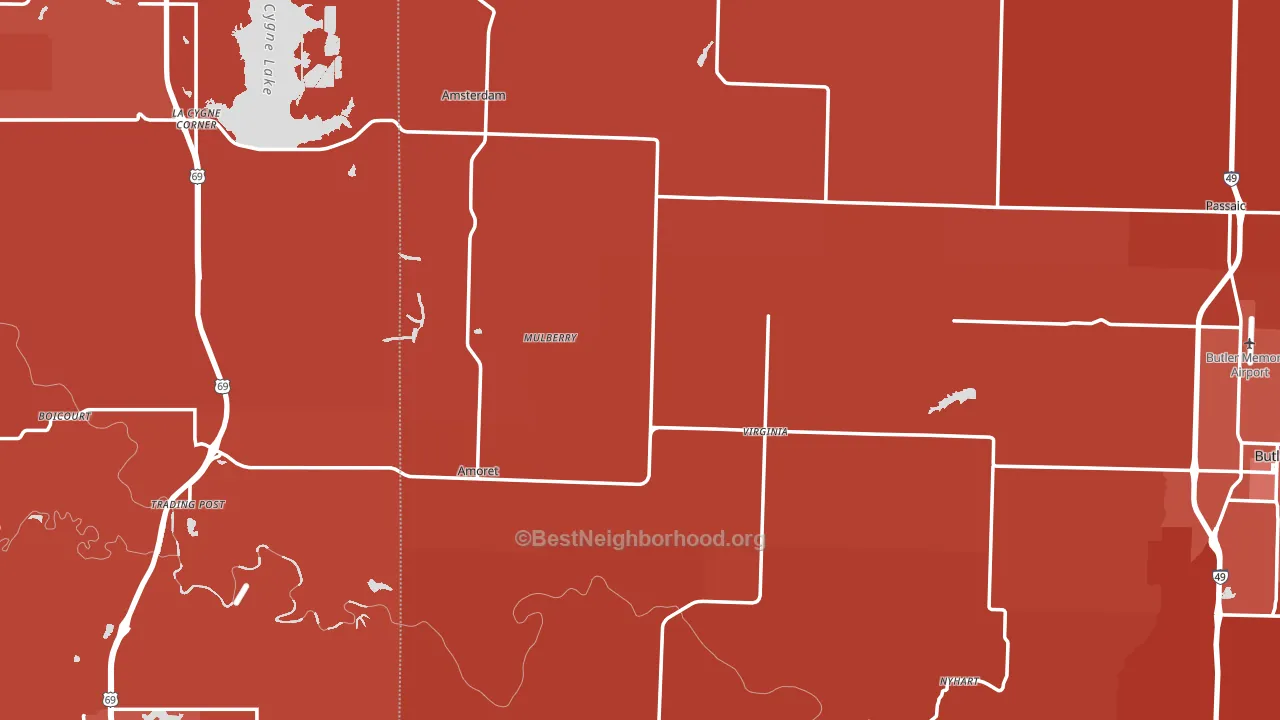 Mulberry, MO block-group political-lean map