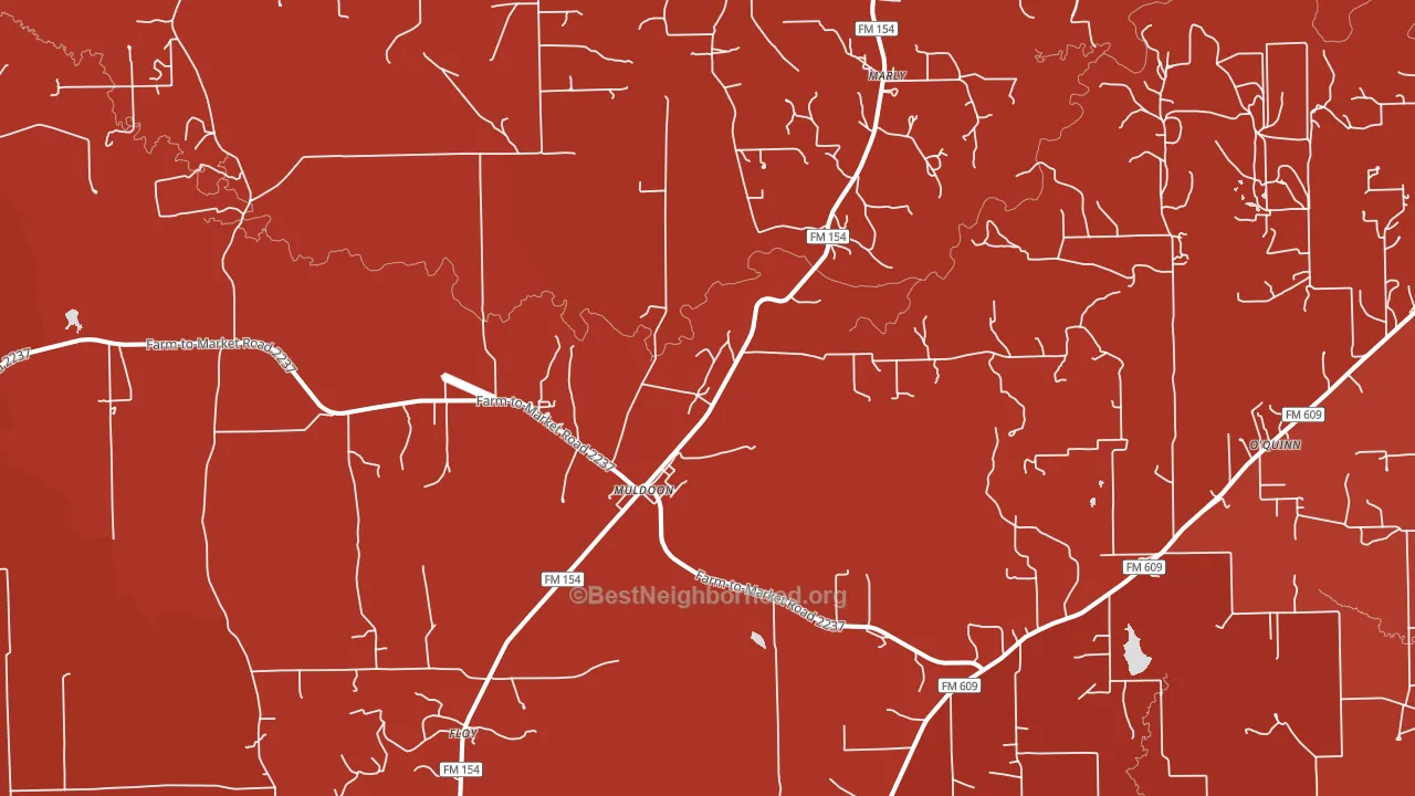 Muldoon, TX block-group political-lean map