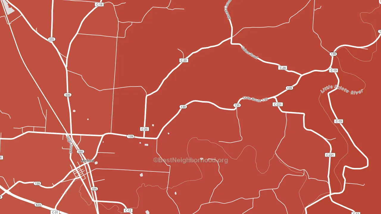 Mule Town, OH block-group political-lean map