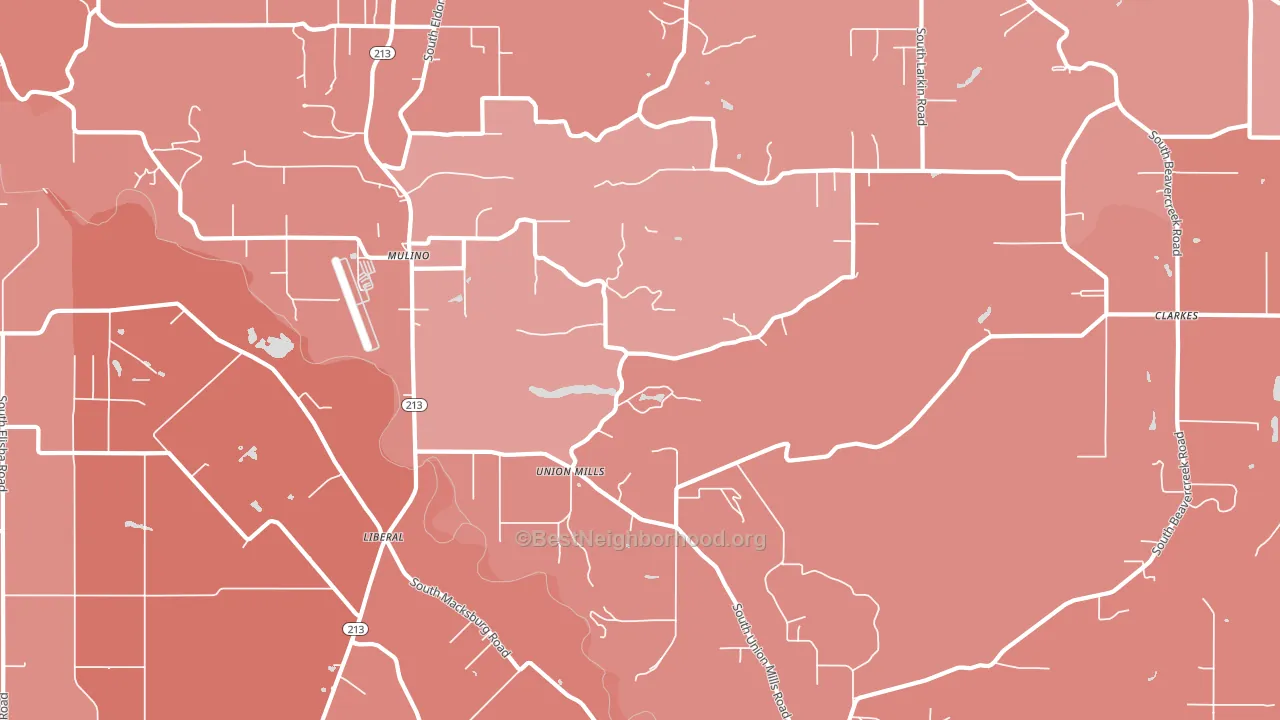 Mulino, OR block-group political-lean map