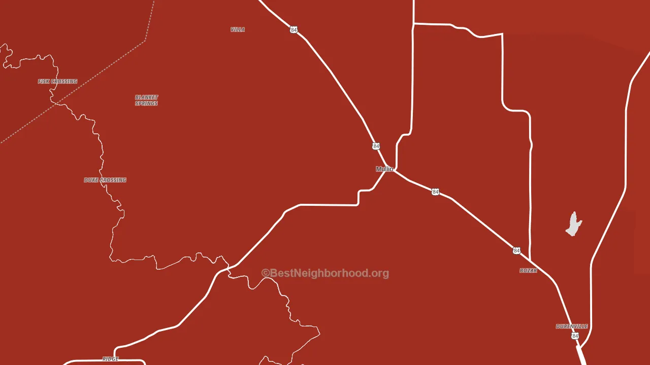 Mullin, TX block-group political-lean map