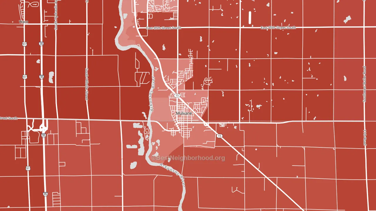 Mulvane, KS block-group political-lean map