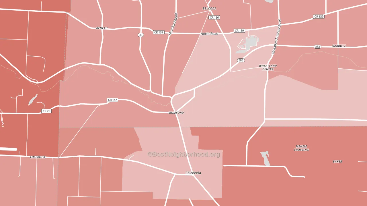 Mumford, NY block-group political-lean map