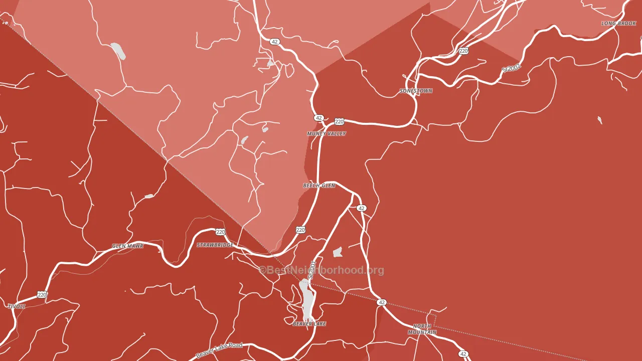 Muncy Valley, PA block-group political-lean map