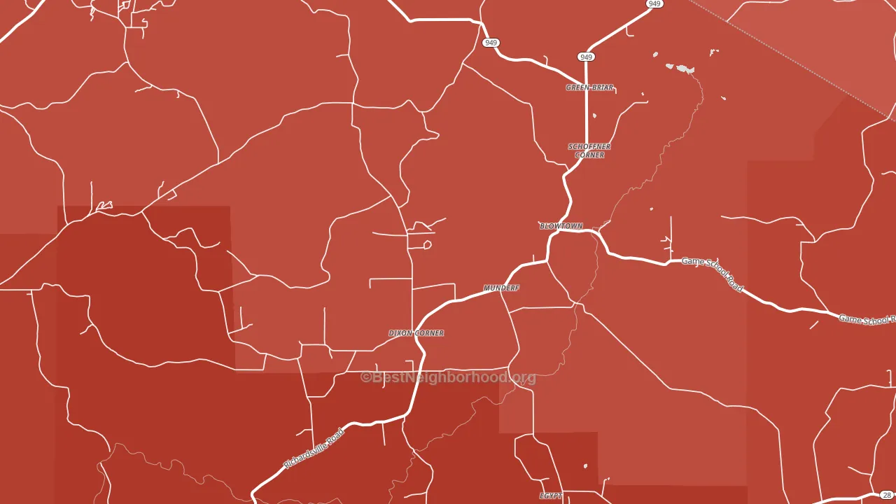 Munderf, PA block-group political-lean map