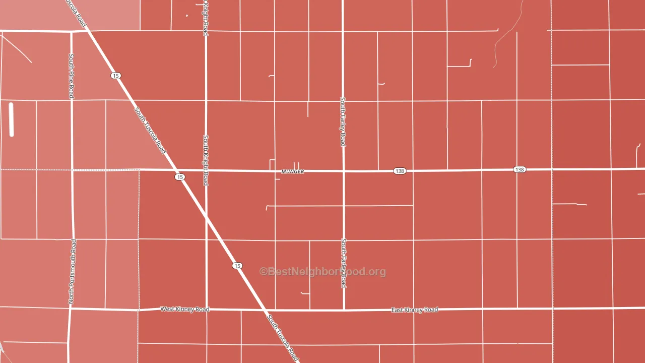 Munger, MI block-group political-lean map