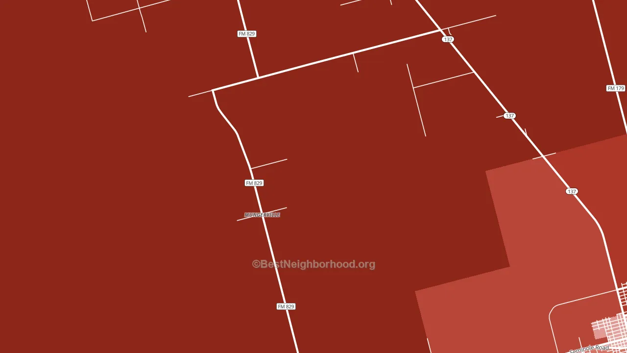 Mungerville, TX block-group political-lean map