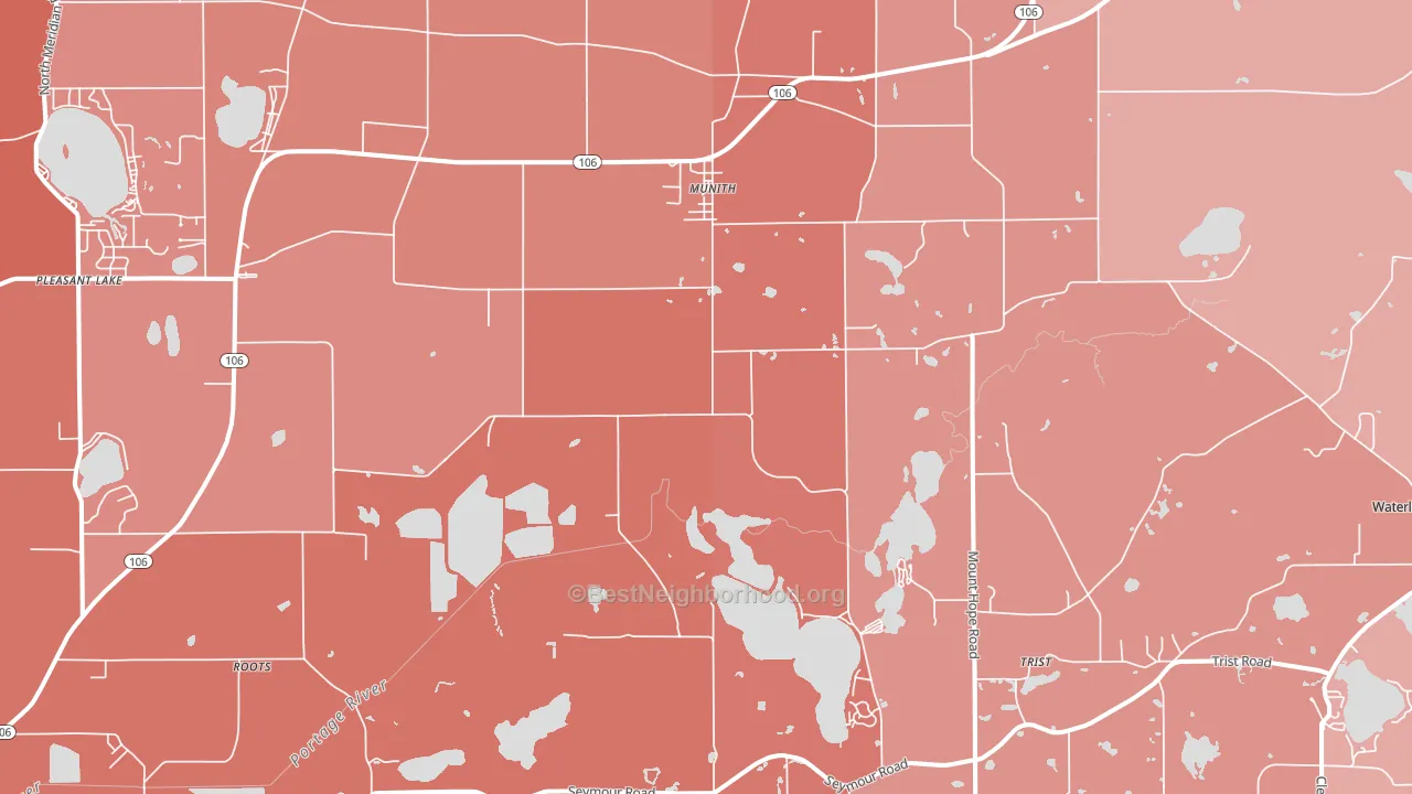 Munith, MI block-group political-lean map
