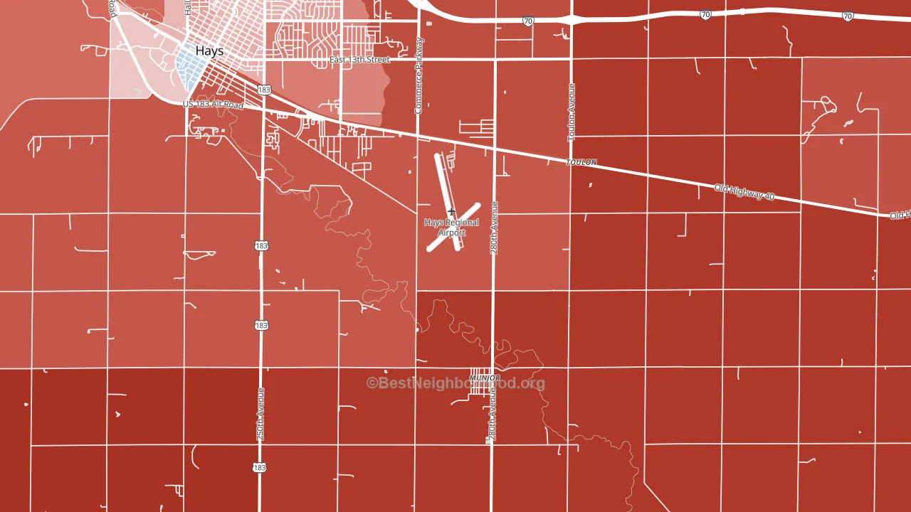 Munjor, KS block-group political-lean map