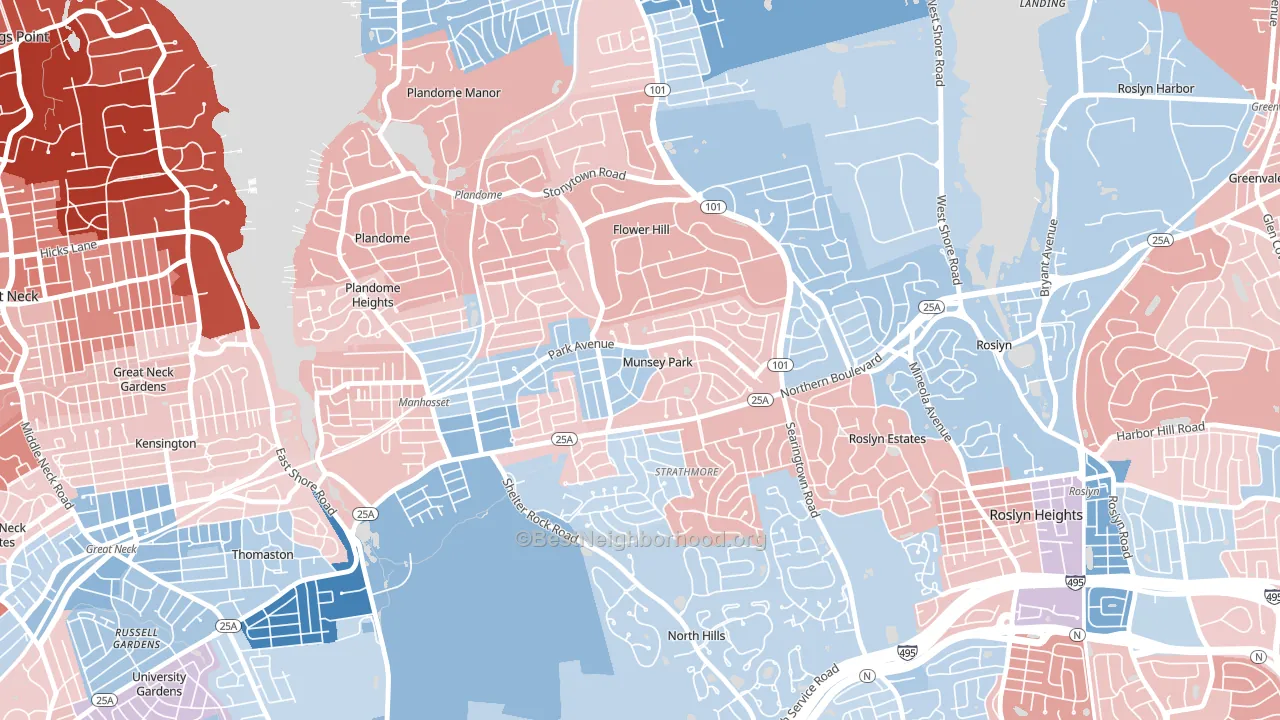 Munsey Park, NY block-group political-lean map