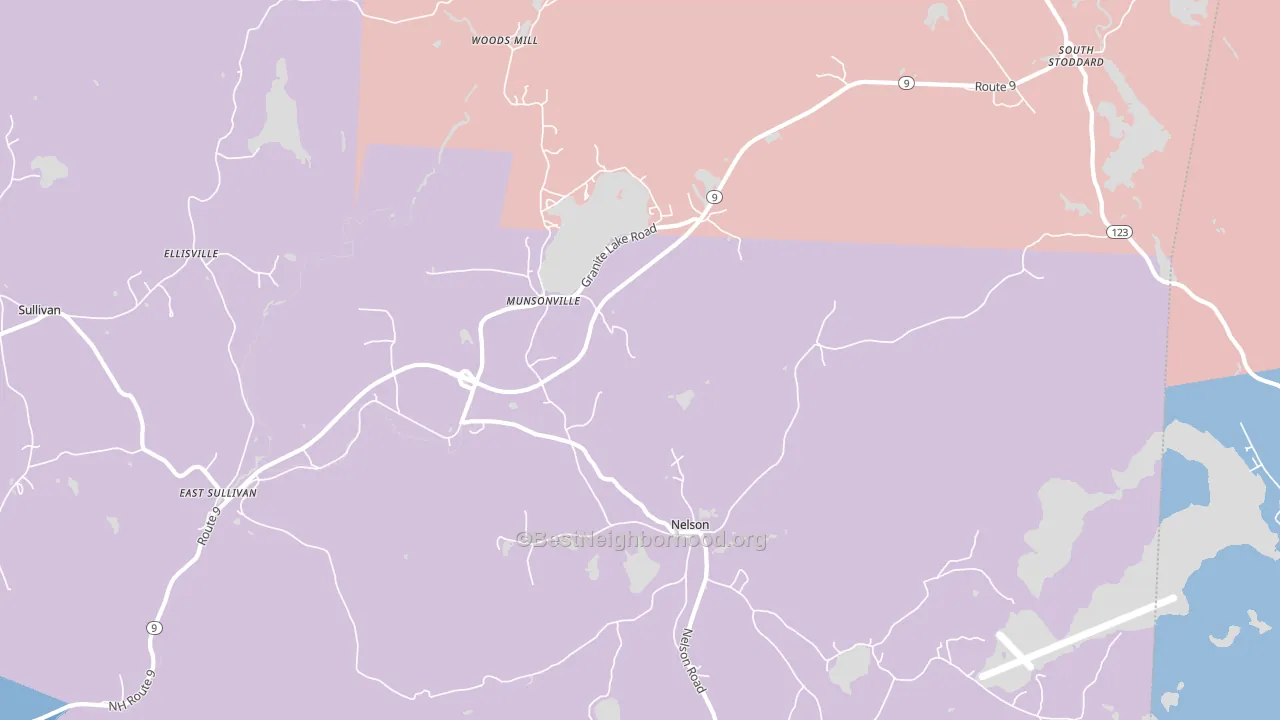 Munsonville, NH block-group political-lean map