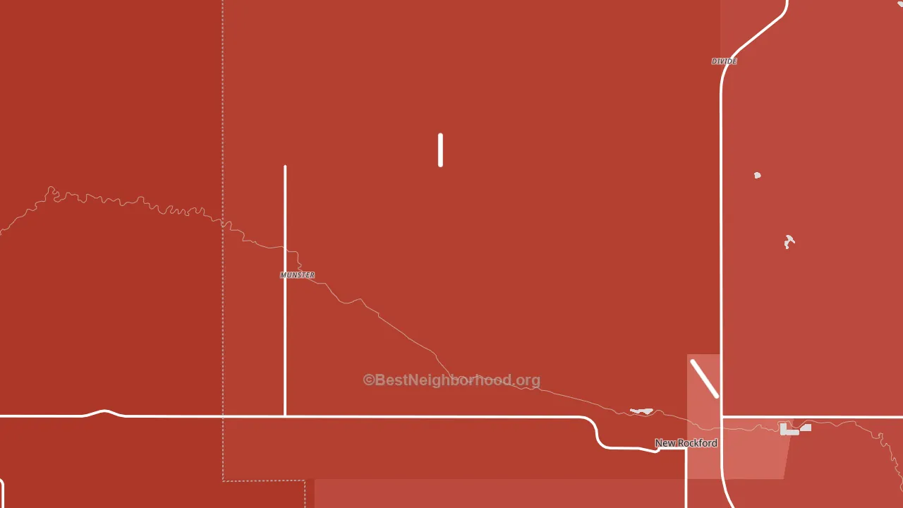 Munster, ND block-group political-lean map