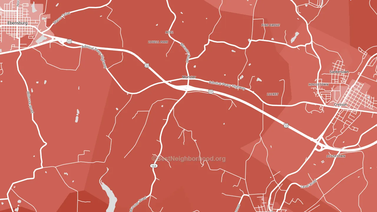 Munster, PA block-group political-lean map