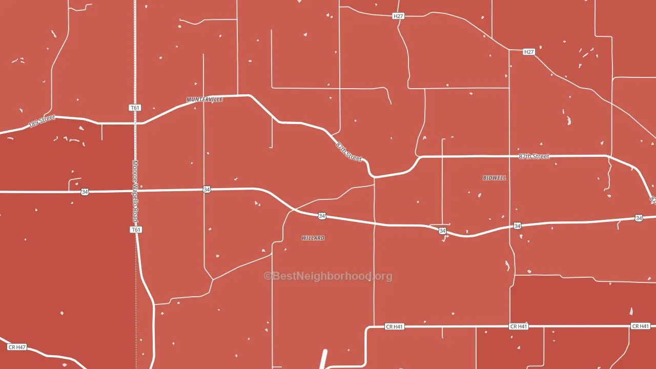 Munterville, IA block-group political-lean map