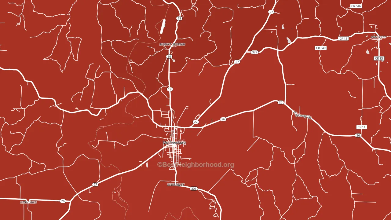 Murfreesboro, AR block-group political-lean map