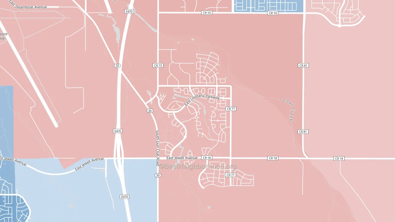 Murphy Creek, Aurora, CO block-group political-lean map
