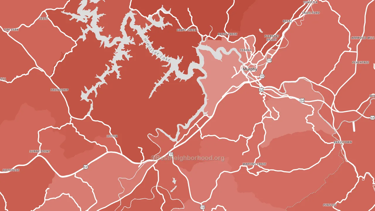 Murphy, NC block-group political-lean map