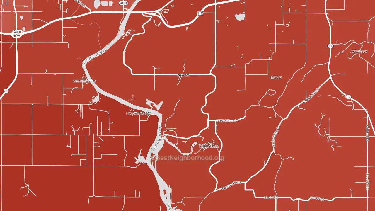 Murphy, OK block-group political-lean map