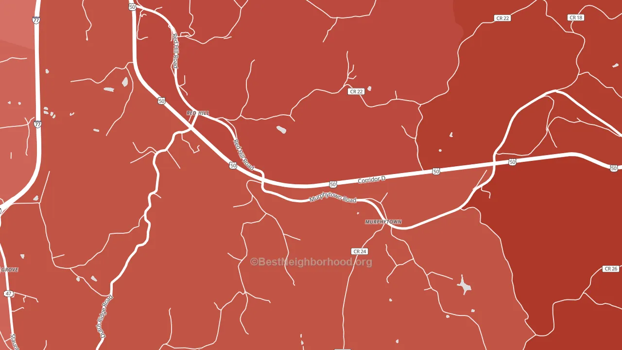 Murphytown, WV block-group political-lean map