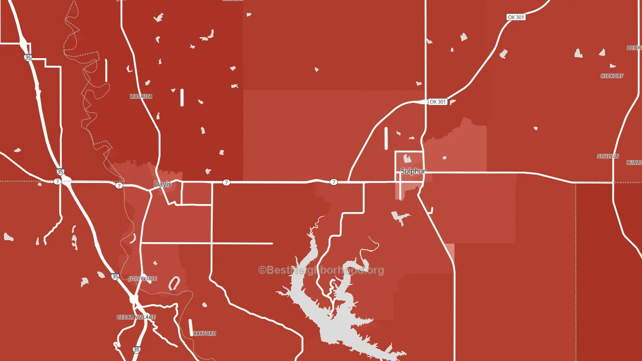 Murray County, OK block-group political-lean map